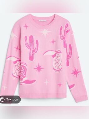 Pink Clover Pink Cactus Cowgirl Sweater